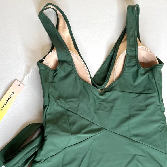 New SUMMERSALT Perfect Wrap One-Piece Olive Swimsuit Size 6 - Picture 9 of 16